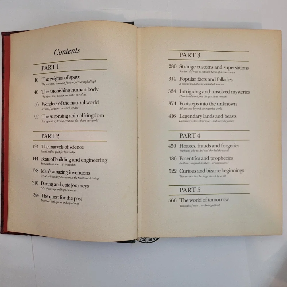 Reader's Digest Strange Stories Amazing Facts Book 1978 Vintage Hardcover Red